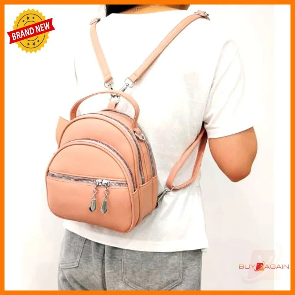Convertible Leather Backpack Purse Small Crossbody Handbag Adjustable Strap